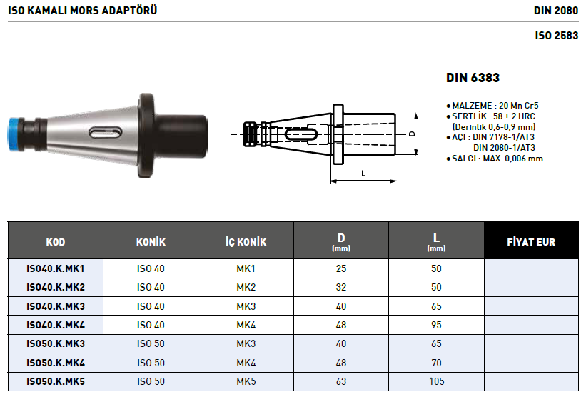 ISO KAMALI MORS ADAPTORU